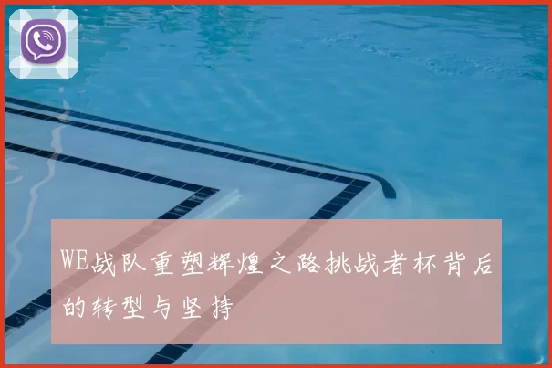WE战队重塑辉煌之路挑战者杯背后的转型与坚持
