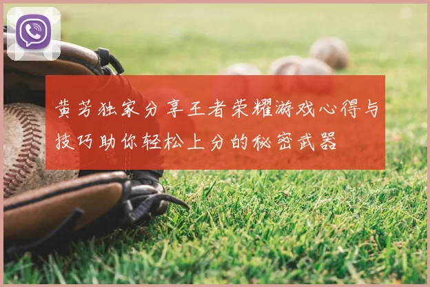 黄芳独家分享王者荣耀游戏心得与技巧助你轻松上分的秘密武器